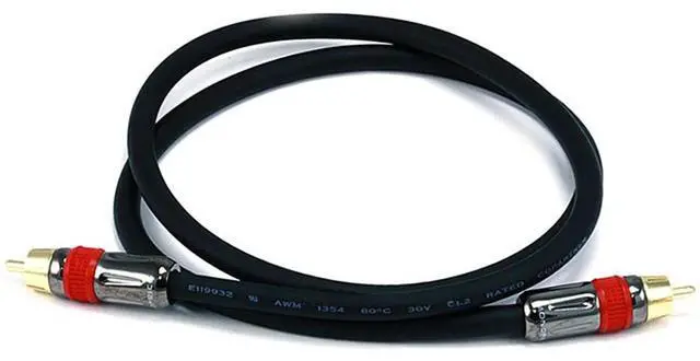 Alt view image 10 of 12 - Monoprice 3ft High-quality Coaxial Audio/Video RCA CL2 Rated Cable M/M RG6U 75ohm Gold connector (for S/PDIF, Digital Co