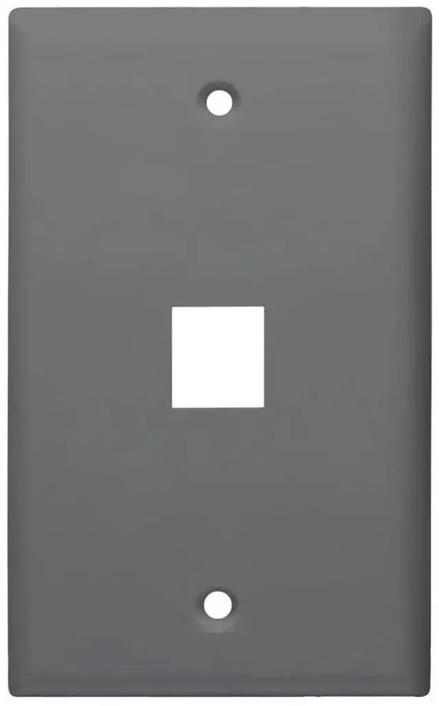 Main image of Monoprice Mid-Size Keystone Plate  1 Port, Gray, UL