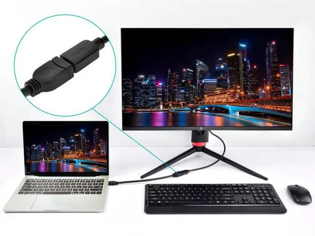 Alt view image 5 of 12 - 8-inch 28AWG High Speed Male to Female HDMI Port Saver - Black