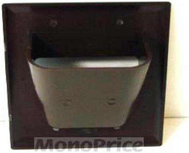 Alt view image 6 of 7 - 2-Gang Recessed Low Voltage Cable Wall Plate - Brown
