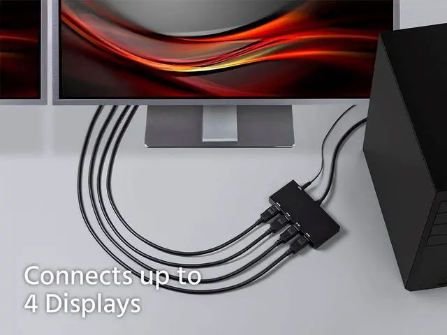 Alt view image 6 of 7 - Monoprice 4-Port DisplayPort 1.2 to DisplayPort Multi-Stream Transport (MST) Hub, DP to DP, Ideal For Digital Signage, Large Video Displays In Schools