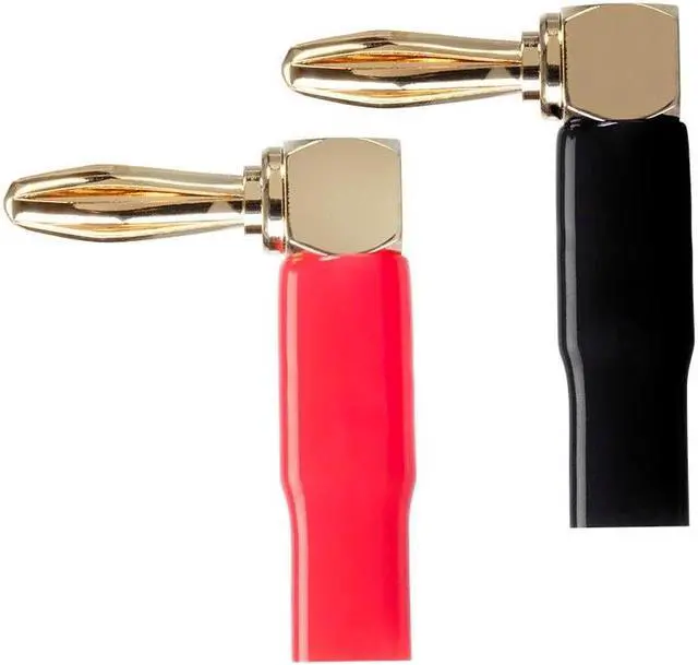 Alt view image 5 of 6 - Monoprice 5 Pair Right Angle 24k Gold Plated Banana Speaker Wire Cable Screw Plug Connectors