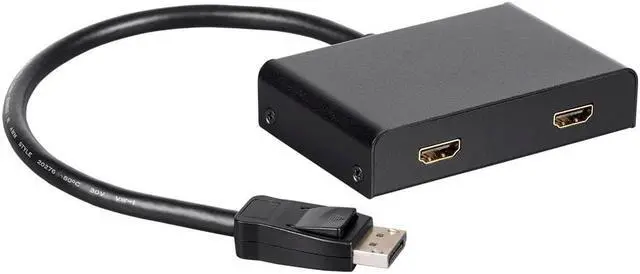 Alt view image 2 of 20 - Monoprice 2-Port DisplayPort 1.2 to HDMI Multi-Stream Transport (MST) Hub, Ideal For Digital Signage And Large Video Displays In Schools, Churches