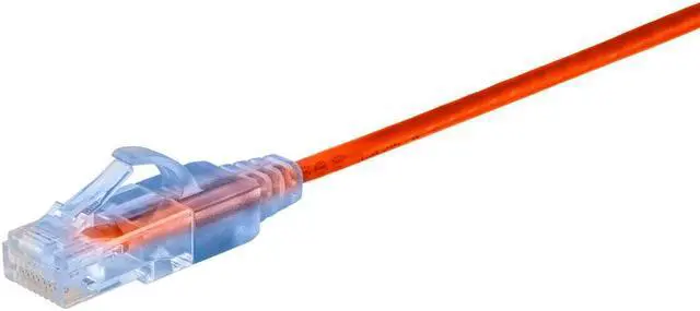 Alt view image 2 of 14 - Monoprice SlimRun Cat6A Ethernet Patch Cable - Network Internet Cord - RJ45, Stranded, UTP, Pure Bare Copper Wire, 30AWG, 6in, Orange, 10-Pack
