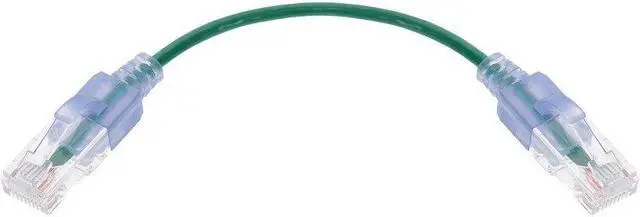 Alt view image 4 of 7 - Monoprice SlimRun Cat6A Ethernet Patch Cable - Network Internet Cord - RJ45, Stranded, UTP, Pure Bare Copper Wire, 30AWG, 6in, Green, 10-Pack