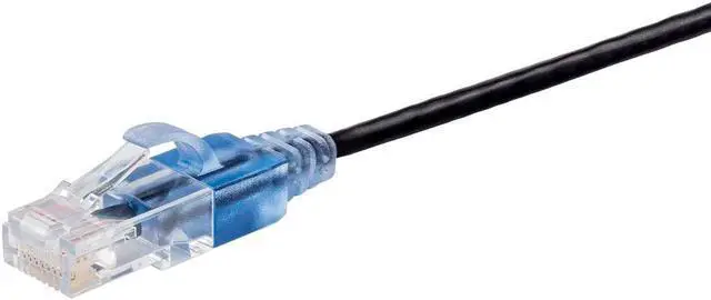 Alt view image 2 of 12 - Monoprice SlimRun Cat6A Ethernet Patch Cable - Network Internet Cord - RJ45, Stranded, UTP, Pure Bare Copper Wire, 30AWG, 2ft, Black, 10-Pack