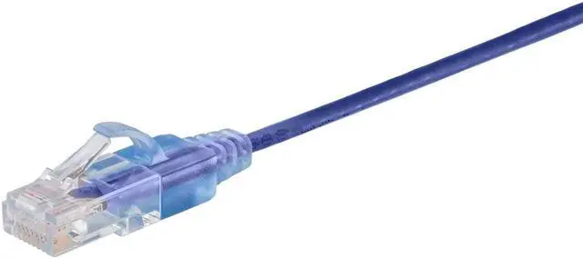Alt view image 2 of 5 - Monoprice SlimRun Cat6A Ethernet Patch Cable - Network Internet Cord - RJ45, Stranded, UTP, Pure Bare Copper Wire, 30AWG, 6in, Purple, 10-Pack