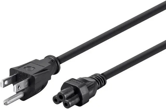 Main image of Monoprice Power Cord - 6 Feet - Black | NEMA 5-15P to IEC 60320 C5, 18AWG, 10A/1250W, 3-Prong
