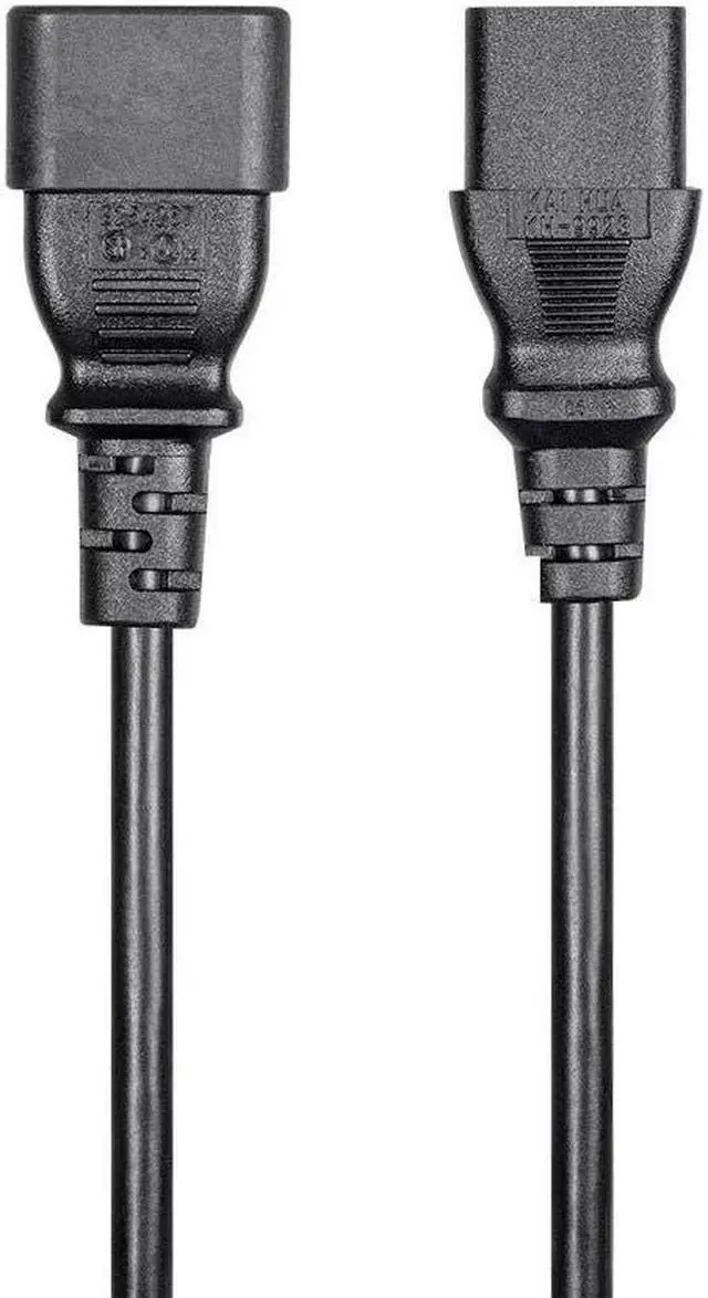 Alt view image 2 of 6 - Monoprice Extension Cord - 4 Feet - Black, IEC-320-C14 to IEC-320-C13, 16AWG, 13A, 3-Prong, SVT