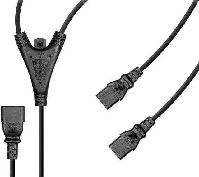 Alt view image 4 of 14 - Monoprice 6ft 18AWG Power Extension Cord Splitter Cable  10A (IEC 60320 C14 to 2x IEC 60320 C13)