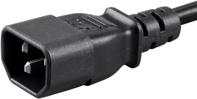 Alt view image 3 of 6 - Monoprice Extension Cord - 4 Feet - Black, IEC-320-C14 to IEC-320-C13, 16AWG, 13A, 3-Prong, SVT
