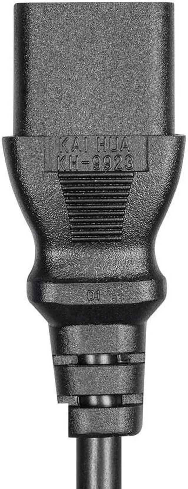 Alt view image 6 of 6 - Monoprice Extension Cord - 4 Feet - Black, IEC-320-C14 to IEC-320-C13, 16AWG, 13A, 3-Prong, SVT