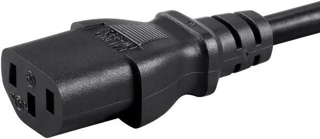 Alt view image 4 of 6 - Monoprice Extension Cord - 4 Feet - Black, IEC-320-C14 to IEC-320-C13, 16AWG, 13A, 3-Prong, SVT