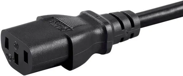 Alt view image 4 of 6 - Monoprice 4ft 18AWG Power Cord Cable with 3 Conductor PC Power Connector Socket  10A (NEMA 5-15P to IEC 60320-C13)