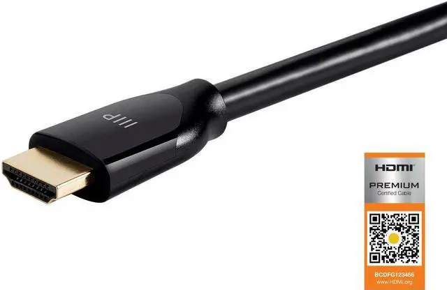 Alt view image 4 of 14 - Monoprice HDMI Cable - 30 Feet - Black | Certified Premium, High Speed, 4k@60Hz, HDR, 18Gbps, 24AWG, YUV 4:4:4, Compatible with UHD TV and More