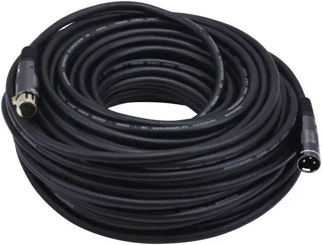 Alt view image 2 of 11 - monoprice premier series xlr male to xlr female  150ft  black  gold plated | 16awg copper wire conductors microphone & interconnect