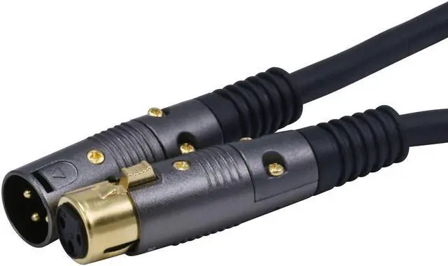 Main image of monoprice premier series xlr male to xlr female  150ft  black  gold plated | 16awg copper wire conductors microphone & interconnect