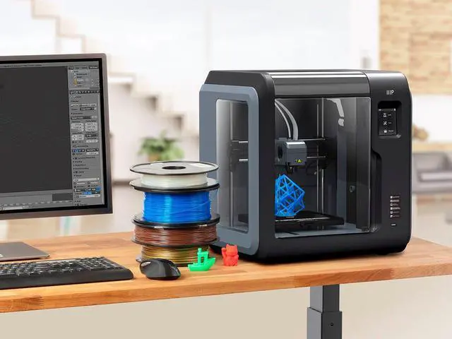 Alt view image 6 of 8 - Monoprice Voxel 3D Printer - Gray/Black with Removable Heated Build Plate (150 x 150 x 150mm) Fully Enclosed, Touch Screen, Assisted Level, Easy Wi-Fi