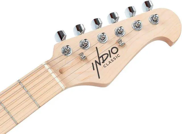 Alt view image 5 of 6 - Monoprice Indio Cali Classic Electric Guitar - White, With Gig Bag
