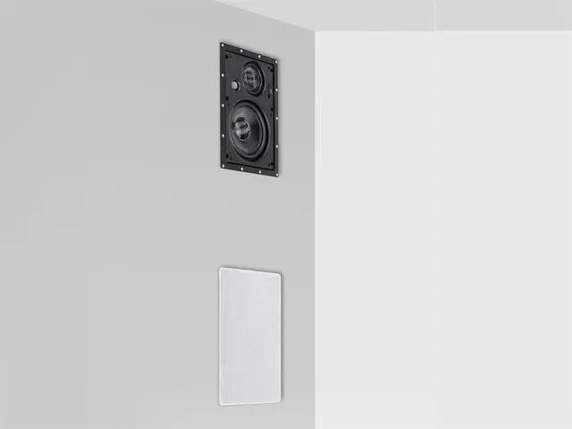 Alt view image 14 of 14 - Monoprice 3-Way Carbon Fiber In-Wall Speakers - 6.5 Inch (Pair) With Magnetic Grille - Alpha Series