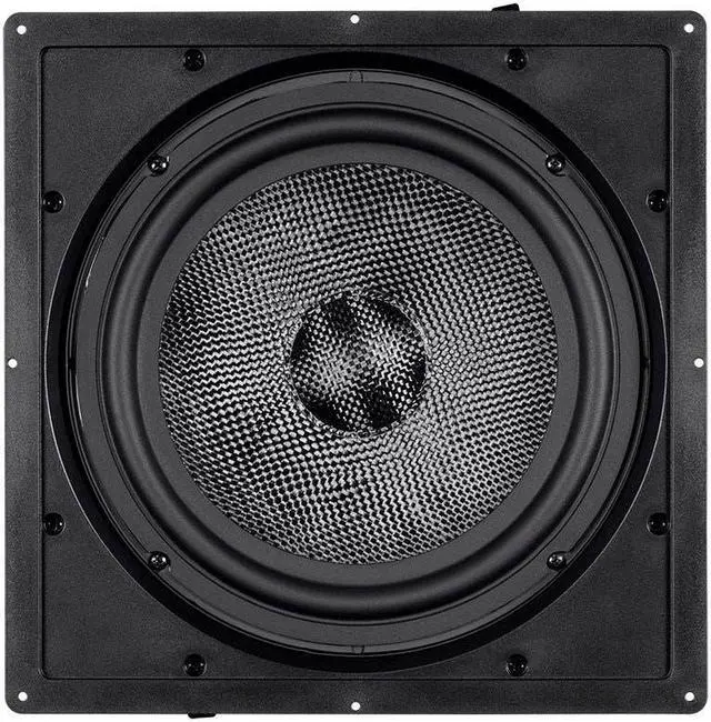 Alt view image 3 of 13 - Monoprice Carbon Fiber In-Wall Speaker - 10 Inch (Each) 300 Watt Subwoofer, Easy Install For Home Theater - Alpha Series