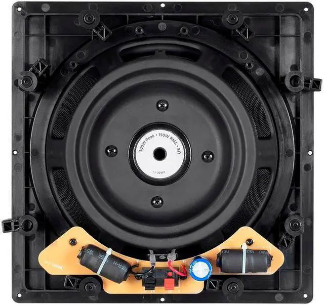Alt view image 4 of 13 - Monoprice Carbon Fiber In-Wall Speaker - 10 Inch (Each) 300 Watt Subwoofer, Easy Install For Home Theater - Alpha Series