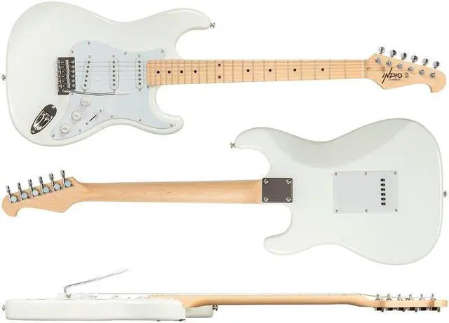 Alt view image 3 of 6 - Monoprice Indio Cali Classic Electric Guitar - White, With Gig Bag
