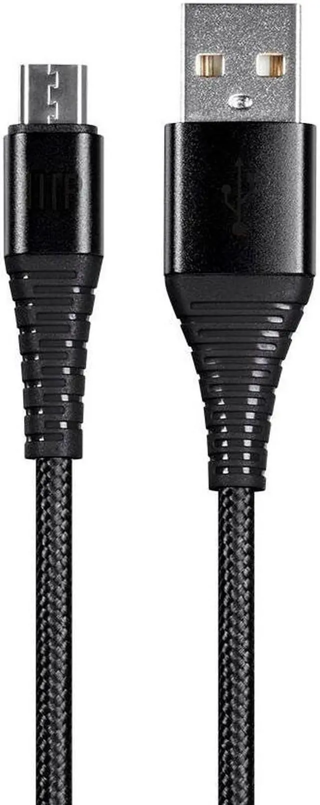 Main image of Monoprice USB 2.0 Micro B to Type A Charge & Sync Cable - 1.5 Feet - Black | Nylon-Braid, Durable, - AtlasFlex Series