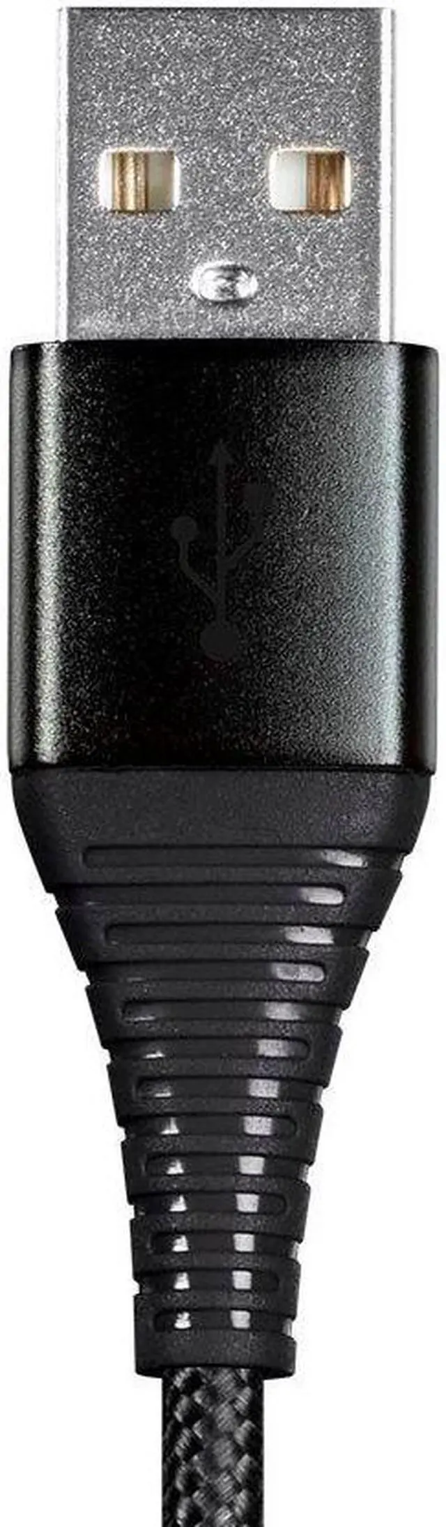 Alt view image 6 of 6 - Monoprice Nylon Braided USB C to USB A 2.0 Cable - 3 Feet - Black |Type C, Durable, Fast Charge for Samsung Galaxy S10/ Note 8, LG V20 and - AtlasFlex Series