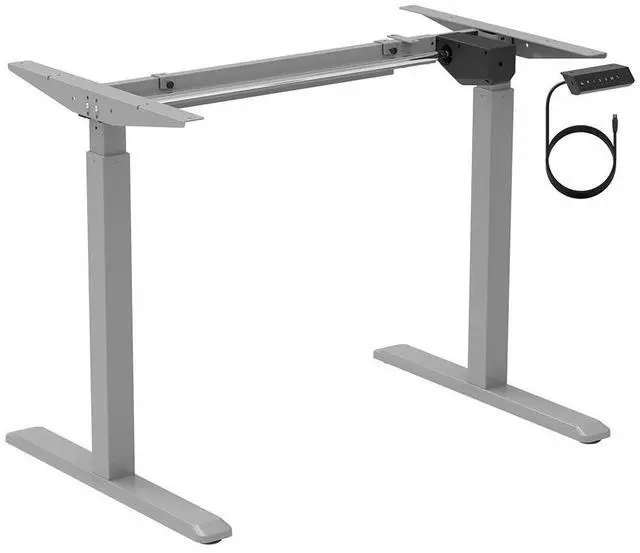 Alt view image 2 of 5 - Monoprice Height Adjustable Sit Stand Riser Table Desk Frame - Grey With Electric Single Motor, Compatible With Desktops From 39 Inches Up To 63 Inches Wide - Workstream Collection