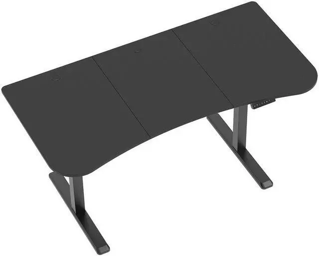 Alt view image 3 of 5 - Monoprice Pre-Drilled 3-piece Sit Stand Desk Table Top 63 Inches Wide - Black |Custom Sized For Motorized And Manual Crank Height Adjustable Desk - Workstream Collection