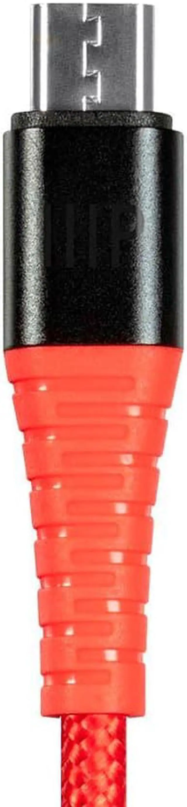 Alt view image 6 of 6 - Monoprice USB 2.0 Micro B to Type A Charge & Sync Cable - 3 Feet - Red | Nylon-Braid, Durable, - AtlasFlex Series