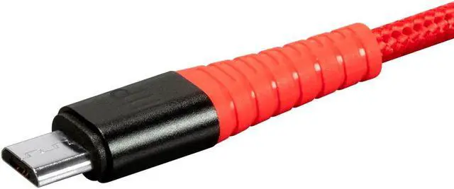Alt view image 5 of 6 - Monoprice USB 2.0 Micro B to Type A Charge & Sync Cable - 3 Feet - Red | Nylon-Braid, Durable, - AtlasFlex Series