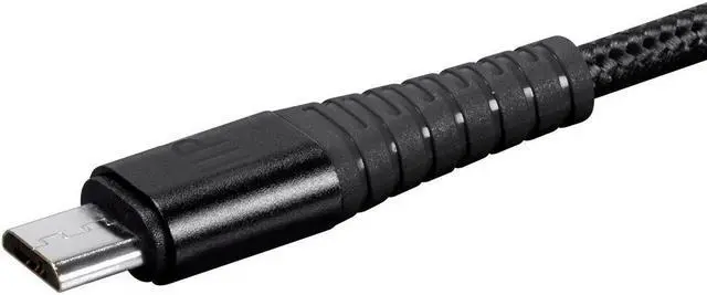 Alt view image 3 of 7 - Monoprice USB 2.0 Micro B to Type A Charge & Sync Cable - 1.5 Feet - Black | Nylon-Braid, Durable, - AtlasFlex Series