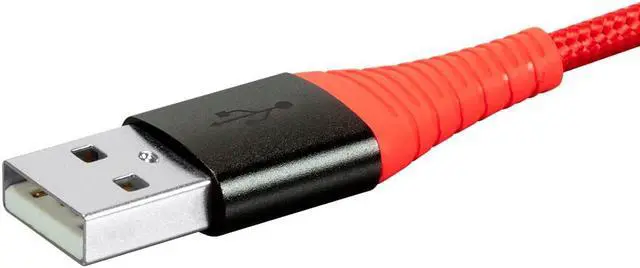 Alt view image 4 of 6 - Monoprice Nylon Braided USB C to USB A 2.0 Cable - 1.5 Feet - Red | Type C, Durable, Fast Charge for Samsung Galaxy S10/ Note 8, LG V20 and - AtlasFlex Series