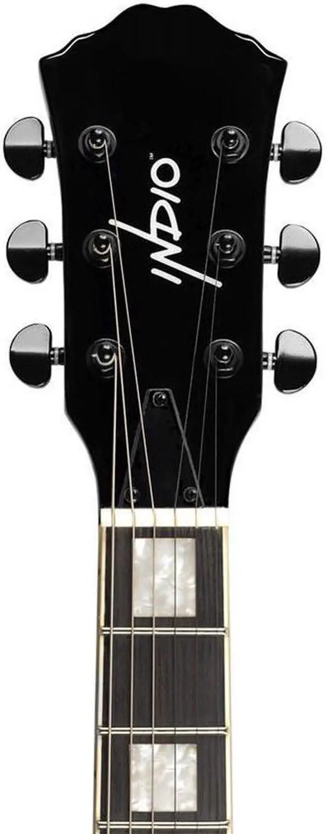 Alt view image 5 of 6 - Monoprice Indio Boardwalk Flamed Maple Hollow Body Electric Guitar - Charcoal, With Gig Bag