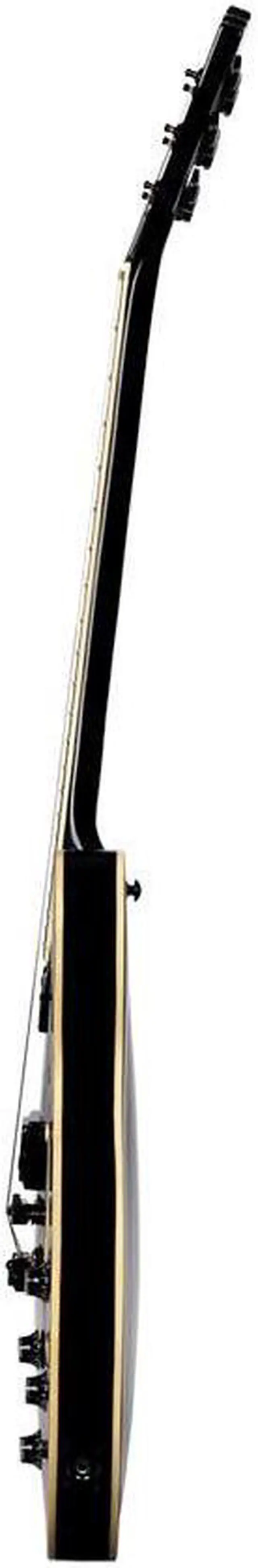 Alt view image 4 of 6 - Monoprice Indio Boardwalk Flamed Maple Hollow Body Electric Guitar - Charcoal, With Gig Bag