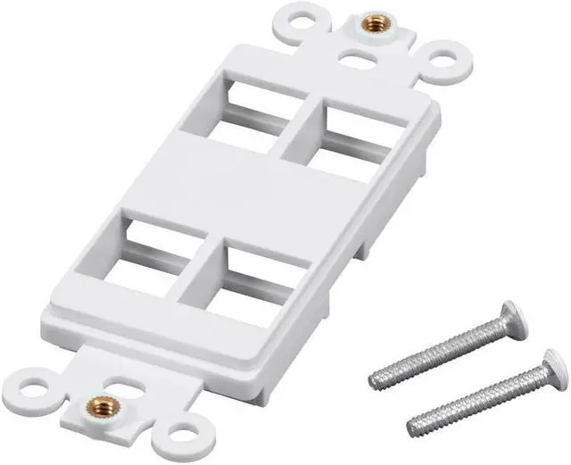 Alt view image 2 of 2 - Monoprice Dcor Insert for Keystone 4 Hole - White  for Home Office  Install