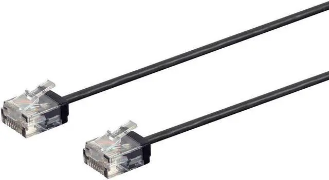 Main image of Monoprice Cat6 Ethernet Patch Cable - 10 Feet - Black | Stranded, 550MHz, UTP, Pure Bare Copper Wire, 36AWG - Micro SlimRun Series