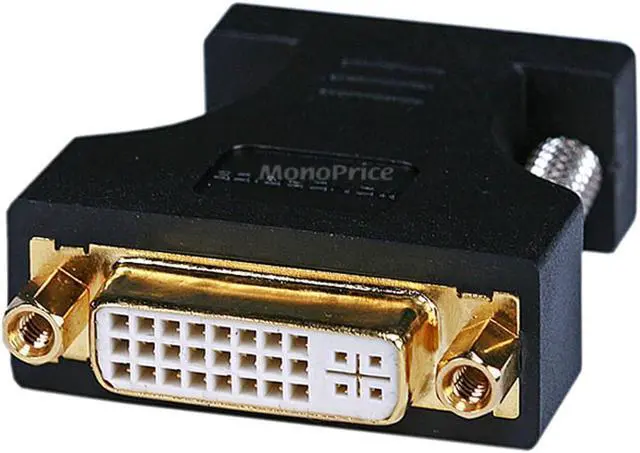 Alt view image 2 of 8 - Monoprice HD15(VGA) Male to DVI-A Female Adapter (Gold Plated Connector) For Use With Analog DVI Monitors