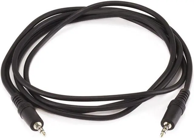Main image of Monoprice Audio/Stereo Cable - 6 Feet - Black | 3.5mm Plug/Plug Male/Male