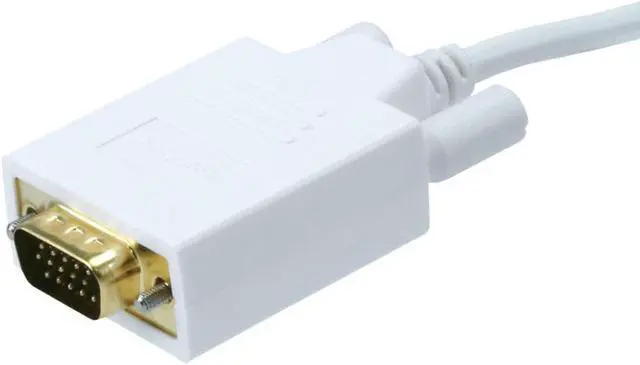 Alt view image 2 of 10 - Monoprice 3ft Gold Plated 28AWG DisplayPort to VGA Cable - White