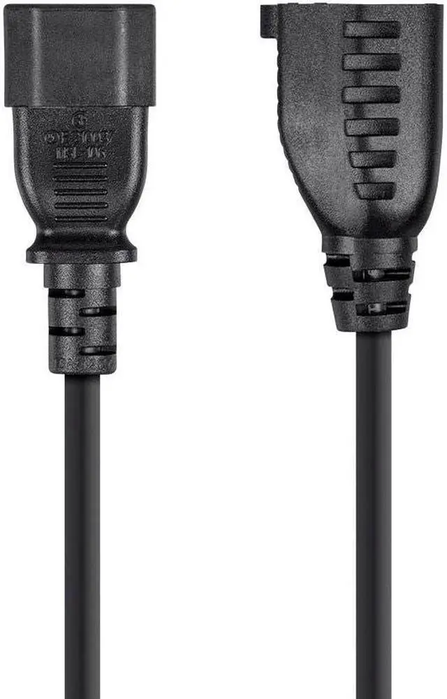 Alt view image 2 of 7 - Monoprice Power Adapter Cord Cable - 1 Feet | (IEC-320-C14 to NEMA 5-15R), 18AWG, 10A