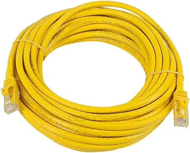 Alt view image 9 of 9 - Monoprice Cat6 Ethernet Patch Cable - 25 Feet - Yellow | Network Internet Cord - RJ45, Stranded, 550Mhz, UTP, Pure Bare Copper Wire, 24AWG - Flexboot Series