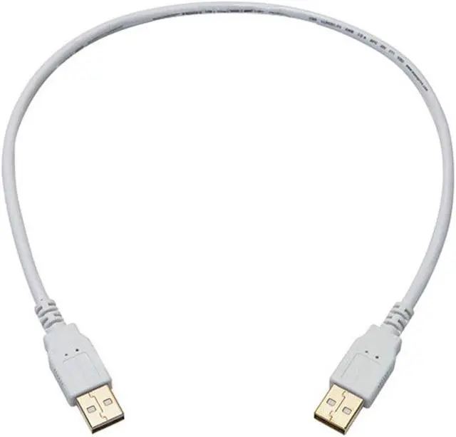 Main image of Monoprice USB 2.0 Cable - 1.5 Feet - White | USB Type-A Male to USB Type-A Male, 28/24AWG, Gold Plated, 480 Mbps
