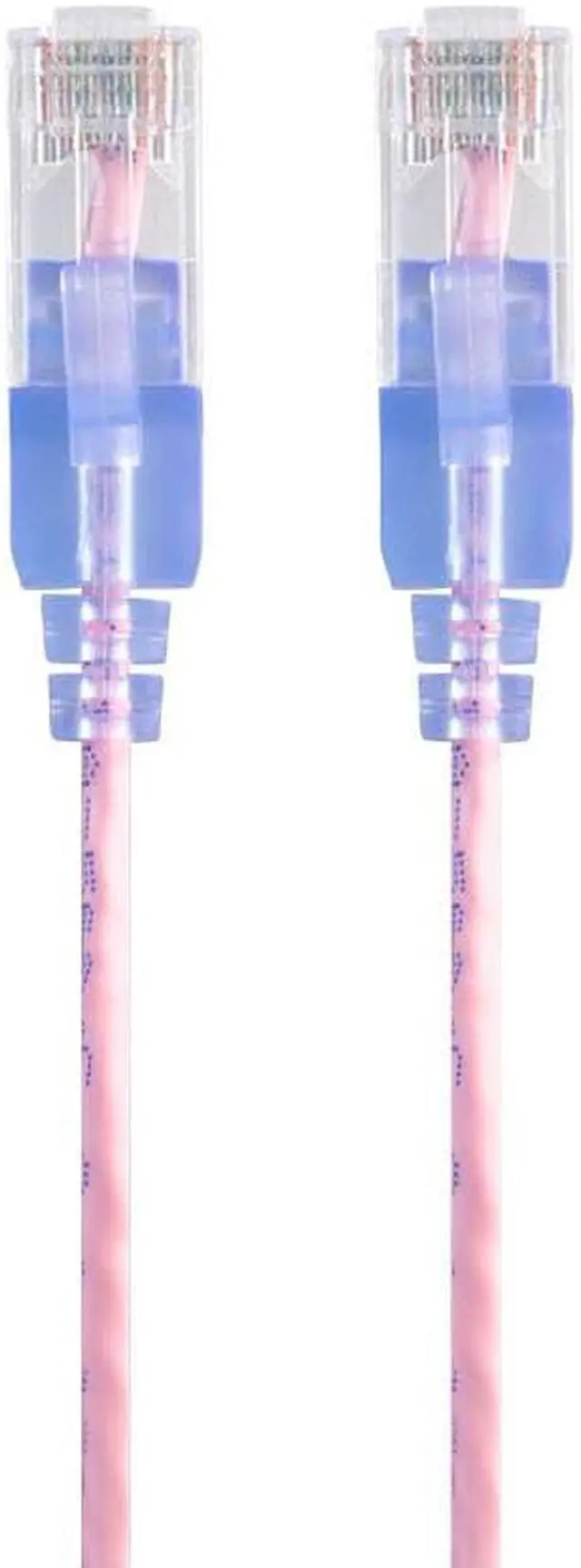 Alt view image 2 of 10 - Monoprice Cat6A Ethernet Patch Cable 5-Pack - 7 Feet - Pink | Snagless, RJ45, 550MHz, UTP, Pure Bare Copper Wire, 10G, 30AWG  - SlimRun