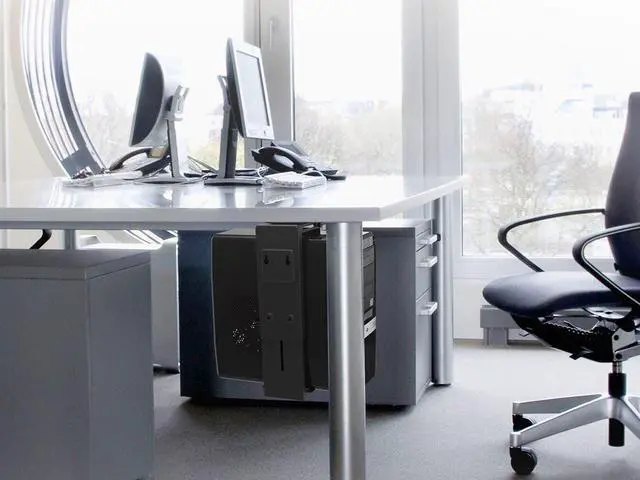 Alt view image 2 of 10 - Monoprice Computer Case CPU Tower Holder, Adjustable Under Desk Mount With Rotating Mechanism, Designed For Use With Sit-Stand Desks - Workstream Collection