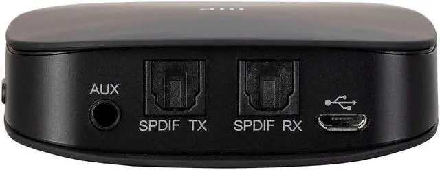 Alt view image 3 of 8 - Monoprice Premium Bluetooth 5 Transmitter & Receiver With aptx HD, aptX, aptX Low Latency, AAC, and SBC Codecs And Optical And Aux Inputs