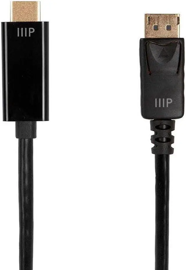 Main image of Monoprice DisplayPort to HDTV Cable - 2 Meter - Black | 4K@60Hz - Select Series