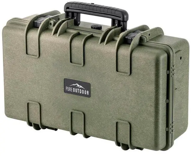 Main image of Monoprice Weatherproof Hard Case - 22in x 14in x 8in, OD Green With Customizable Foam, Shockproof, IP67